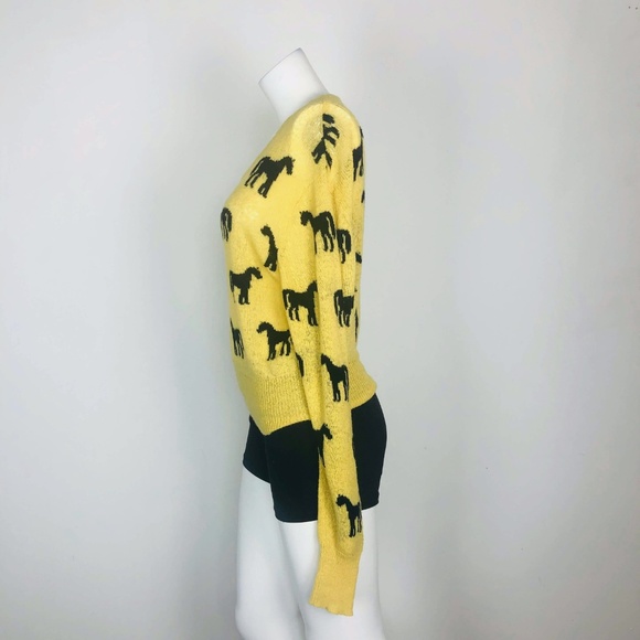Wildfox White Label Yellow Horse Print Sweater - Picture 4 of 6